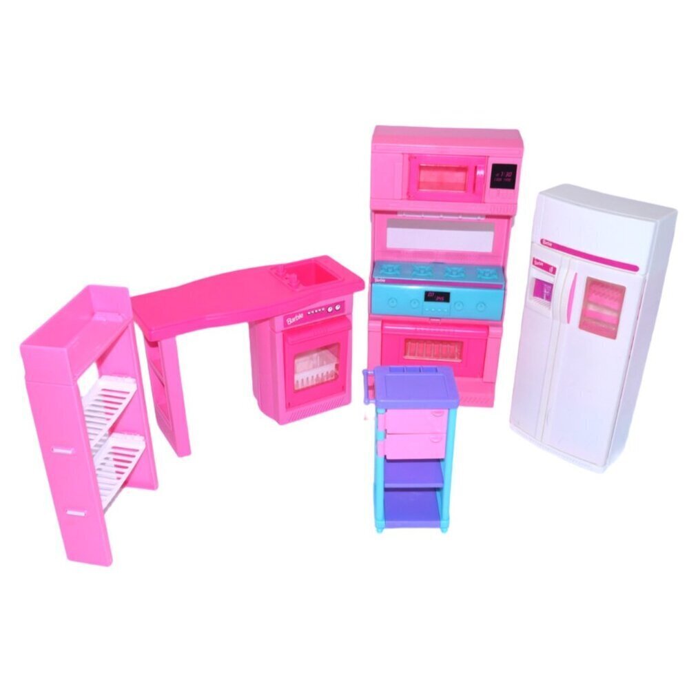 BARBIE 5 piece Kitchen vintage plastic furniture for doll house MATTEL 1994